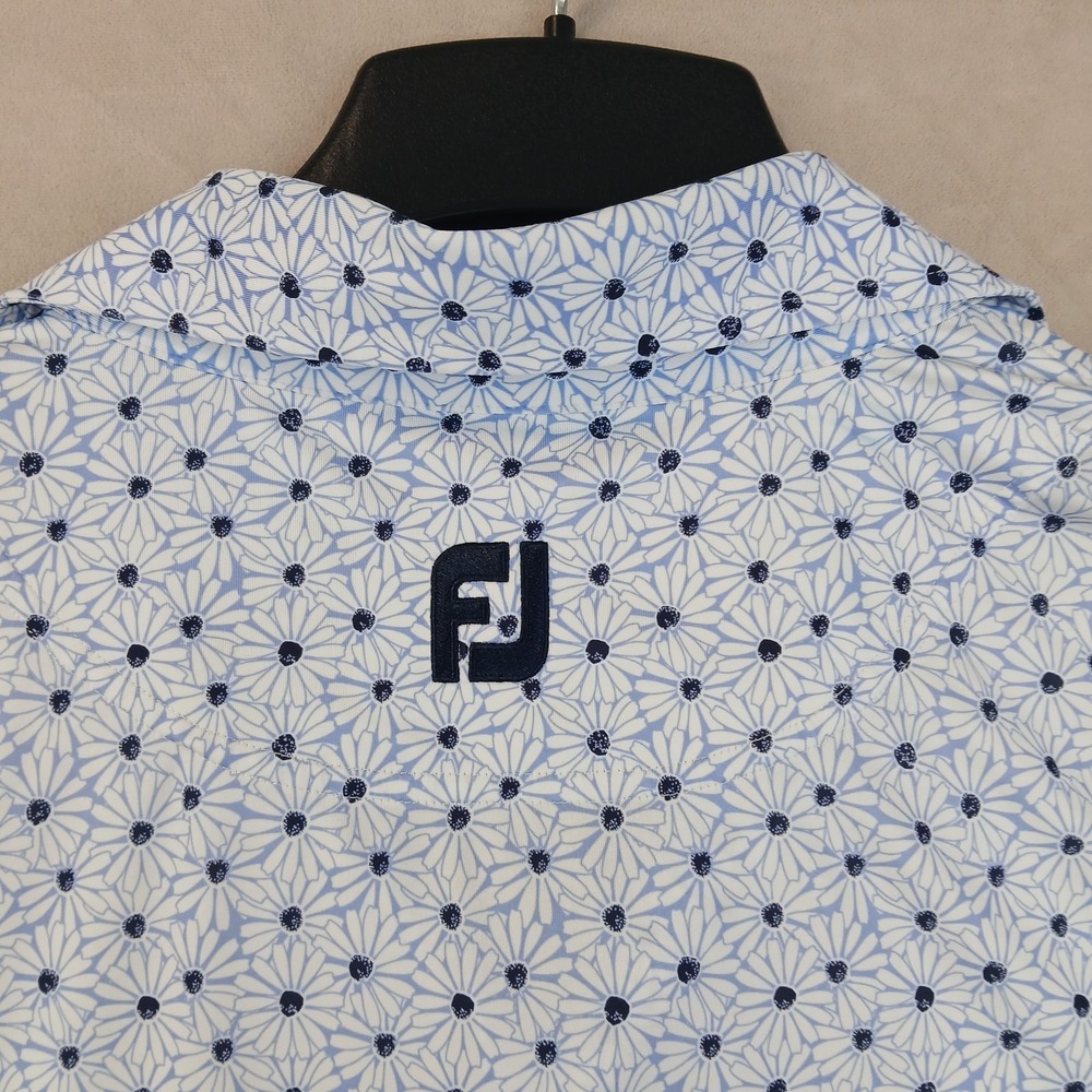 Footjoy Large Mens Polo Shirt Floral 23x30 FLAWS Golf Stretch Performance - Picture 15 of 16
